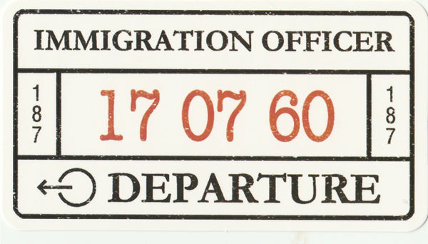Travel Memories - T01 - Immigration Departure Passport Stamp Postcard