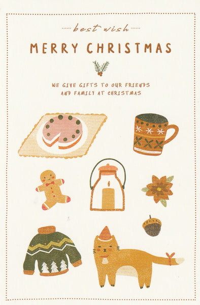 Christmas Wishes Postcard CW20 - Cat