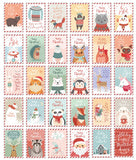 Christmas Animals Postcard - Bunny Rabbit Bicycle