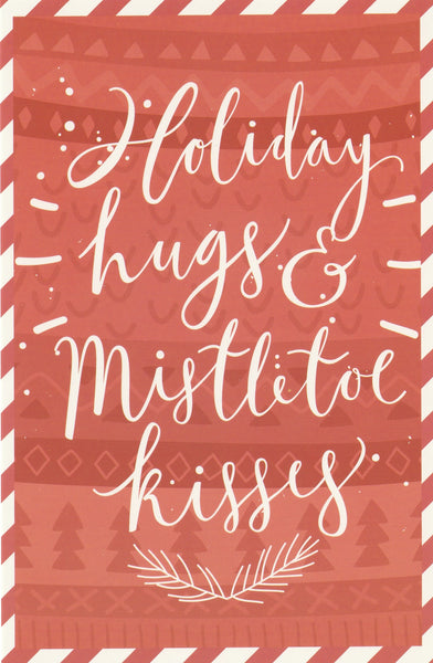 Christmas Animals Postcard - Holiday Hugs & Mistletoe Kisses