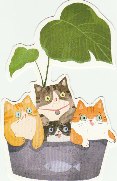 Kitty Cats in the Backyard - Cartoon Postcard (BC11)