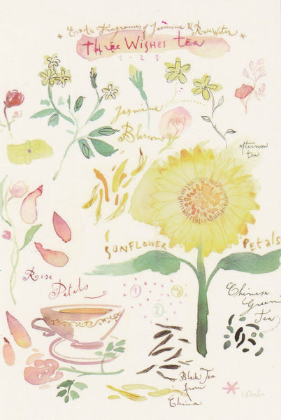 Food Recipe Postcard - Flower Tea