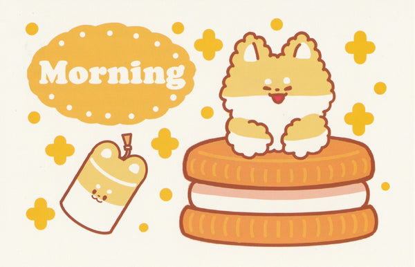 Happiness Animals Postcard - Fox Ice cream Cookie