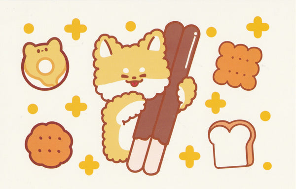 Happiness Animals Postcard - Fox Chocolate Biscuit