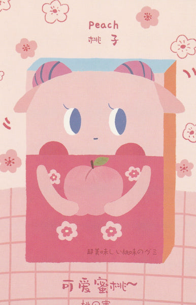 Japanese Snacks Postcard Series - Peach Sweets