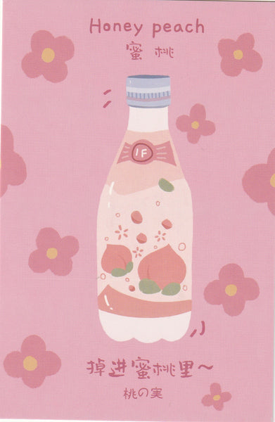 Japanese Snacks Postcard Series - Honey Peach Drink