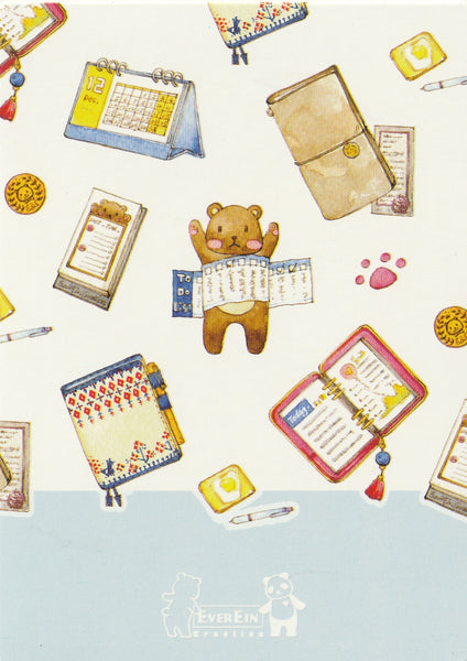 Ever & Ein Postcard - Drawing Series - Stationary Bear