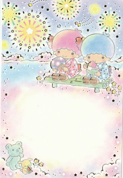 Japan Sanrio - Little Twin Stars Kiki Lala Summer Matusi Festival Fireworks Postcard