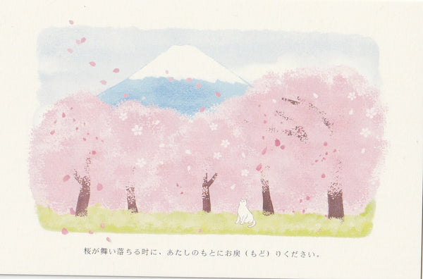 Japan Mt Fuji Sakura Postcard - Sakura Trees