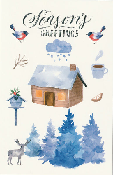 Seasons Greetings Postcard - Christmas Hut