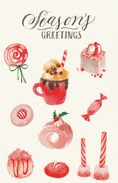 Seasons Greetings Postcard - Christmas Egg Nog