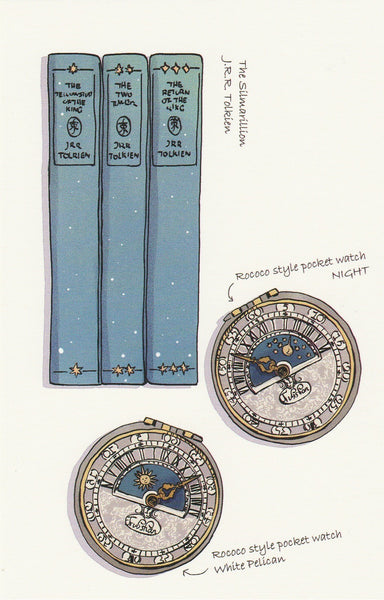 Stationery Illustration Postcard - LOTR Lord of the Ring Books