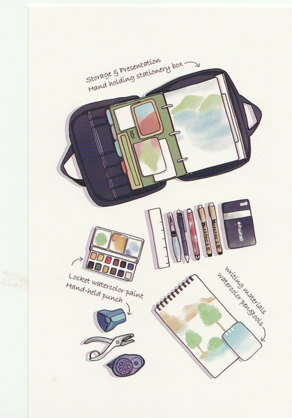 Stationery Illustration Postcard - Storage & Presentation Bag