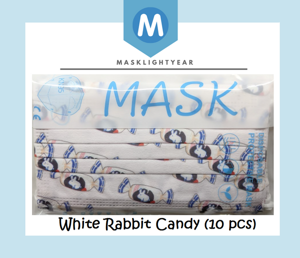 White Rabbit Candy | Adult 3ply disposable single-use face mask (10pcs)