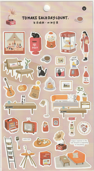 Make Each Day Count Sticker Set (Red) – Happypostcrossingshop