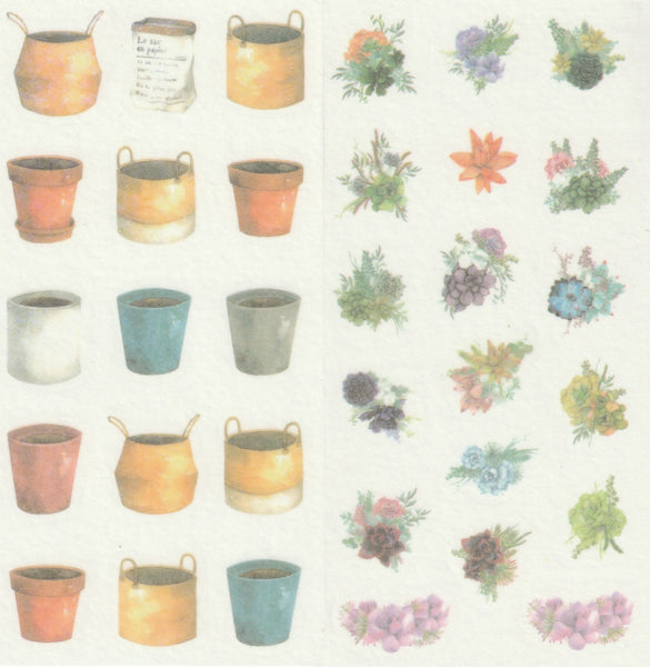 [FREE with US$10 purchase!] Floral Series - Succulents Stickers  Set A
