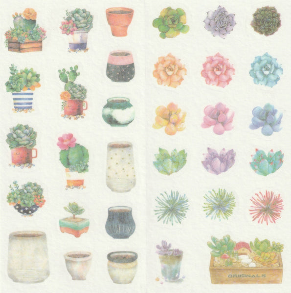 [FREE with US$10 purchase!] Floral Series - Succulents Stickers Set B