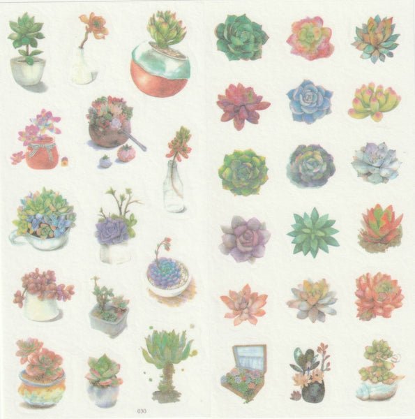[FREE with US$10 purchase!] Floral Series - Succulents Stickers Set C