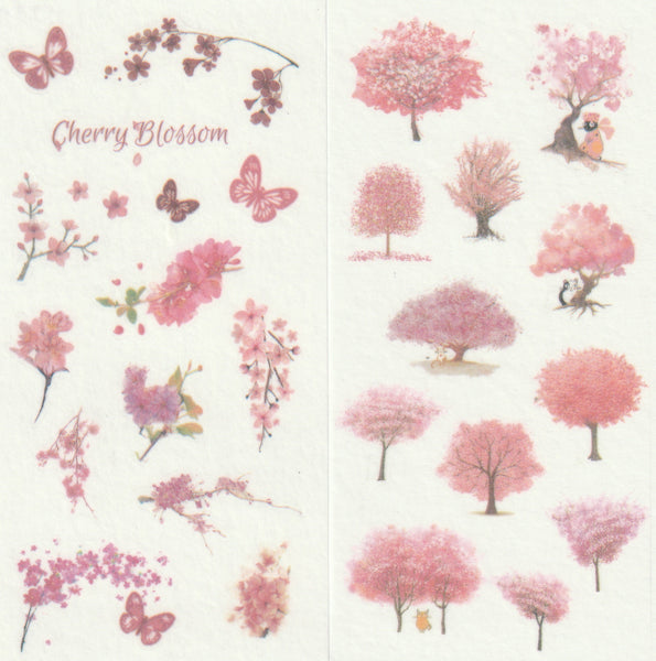 [FREE with US$10 purchase!] Floral Series - Sakura Stickers Set B