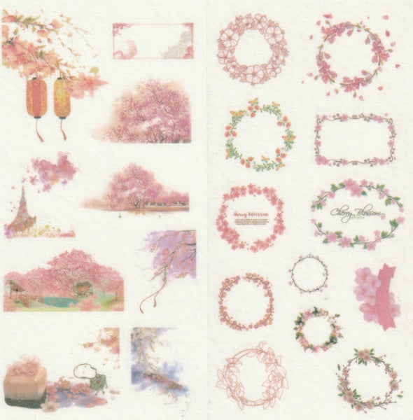 [FREE with US$10 purchase!] Floral Series - Sakura Stickers Set C