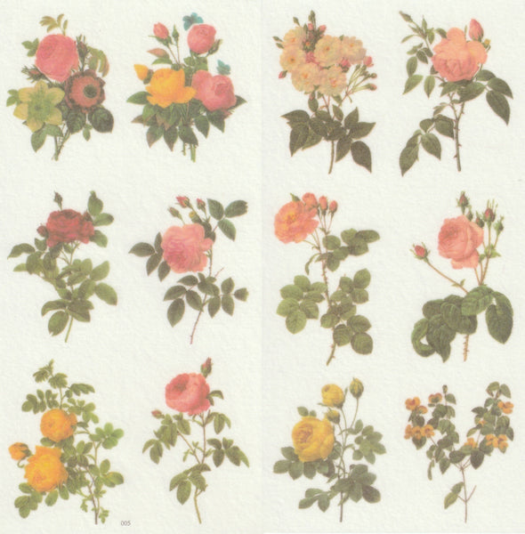 [FREE with US$10 purchase!] Floral Series - Roses Stickers Set C