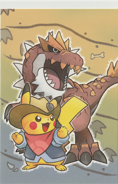 Pokemon Fossil Museum Special Limited Edition Postcard - Tyrantrum & Pikachu