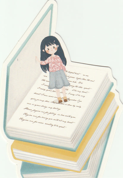 Bookmark Girl Series 13 - Stacked books