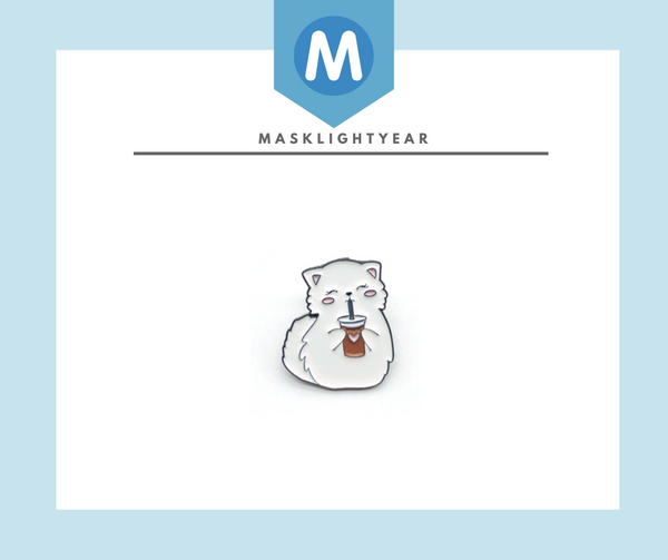 Enamel Pin: Cat Coffee