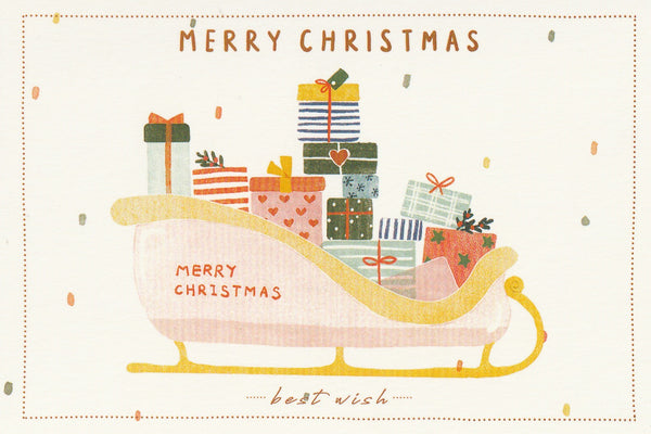 Christmas Wishes Postcard CW28 - Christmas Sleigh