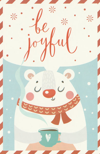 Christmas Animals Postcard - Polar Bear Hot Chocolate