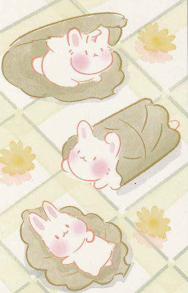 Animal ❤ Snacks Series Postcard - Bunny Rabbit Kyoto Snack