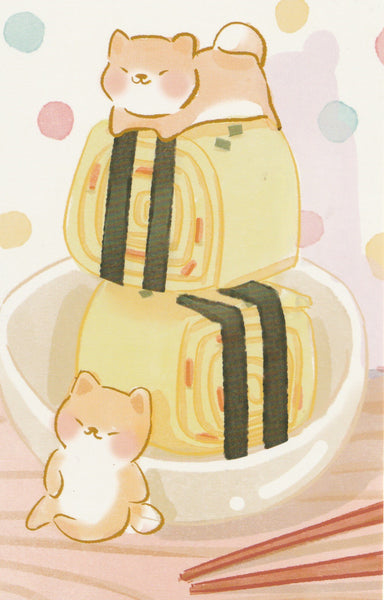 Animal ❤ Snacks Series Postcard - Panda Tamagoyaki Egg