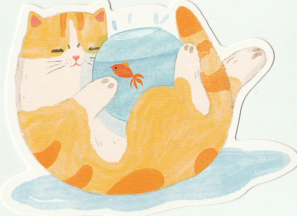Kitty Cats in the Backyard - Cartoon Postcard (BC14)