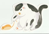 Kitty Cats in the Backyard - Cartoon Postcard (BC19)