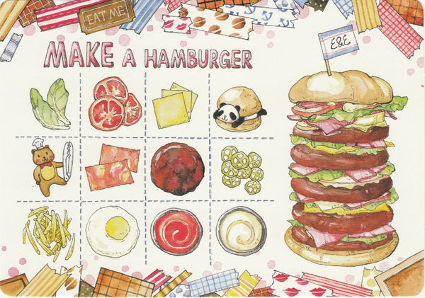 Ever & Ein Postcard - Food Series - Make a Hamburger