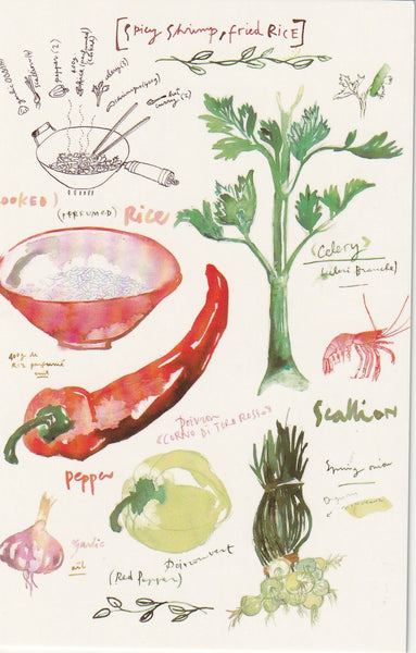 Food Recipe Postcard - Spicy Shrimp Fried Rice