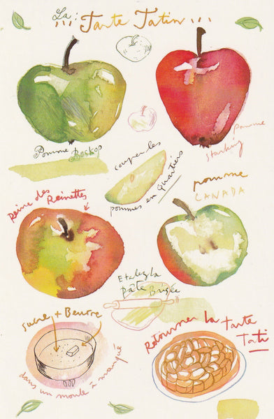 Food Recipe Postcard - La Tarte Tartin Apples
