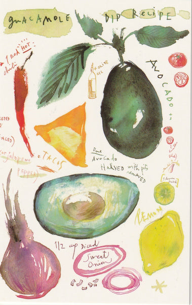 Food Recipe Postcard - Gucamole Avocado