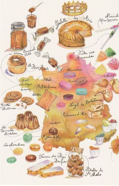 Food Recipe Postcard - French Desserts