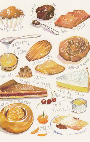 Food Recipe Postcard - French Pastries (B)