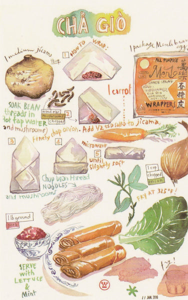 Food Recipe Postcard - Cha Gio