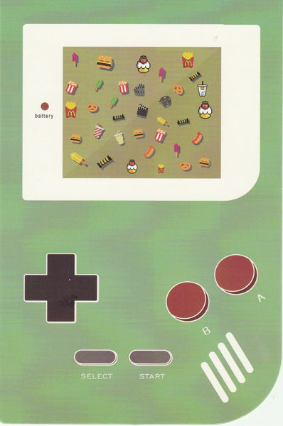 Gameboy Console Postcard - Food Symbols