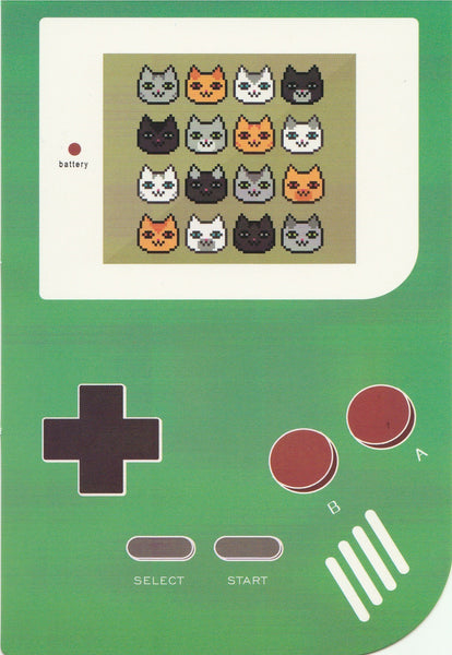 Gameboy Console Postcard - Kitty Cat