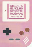 Gameboy Console Postcard - Alphabet