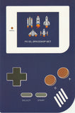 Gameboy Console Postcard - Pixel Spaceship Set