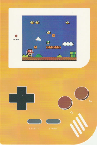 Gameboy Console Postcard - Mario Brothers (Yellow)