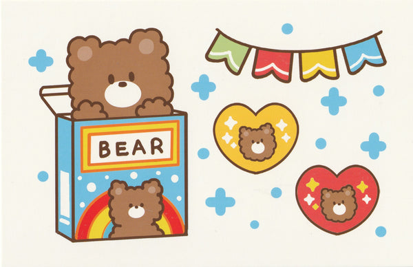 Happiness Animals Postcard - Bear in a Candy Box