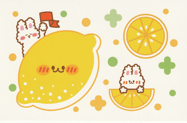 Happiness Animals Postcard - Bunny Rabbit Lemon
