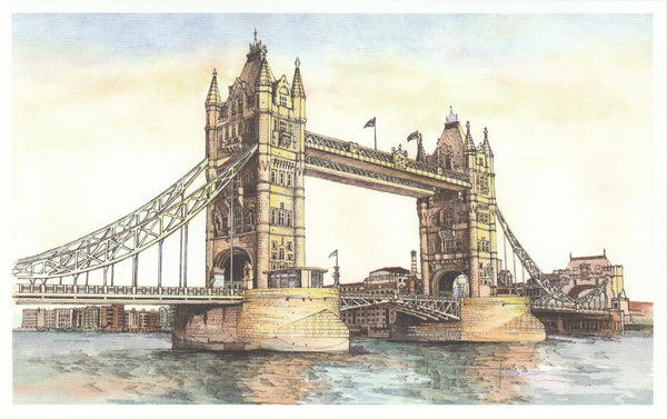 World Landmarks Postcard - United Kingdom London Tower Bridge
