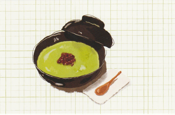 Matcha Green Tea Postcard - CL07 (Shiratama Red Bean)